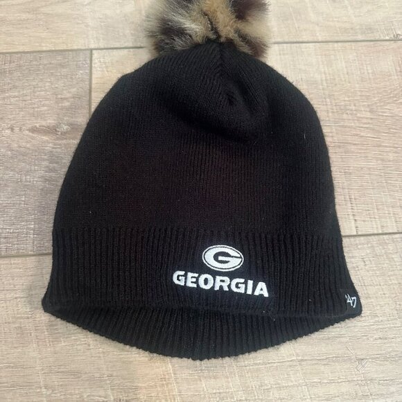 47 WOMENS BLACK WINTER HAT GEORGIA BULLDOGS GO DAWGS - Picture 2 of 4
